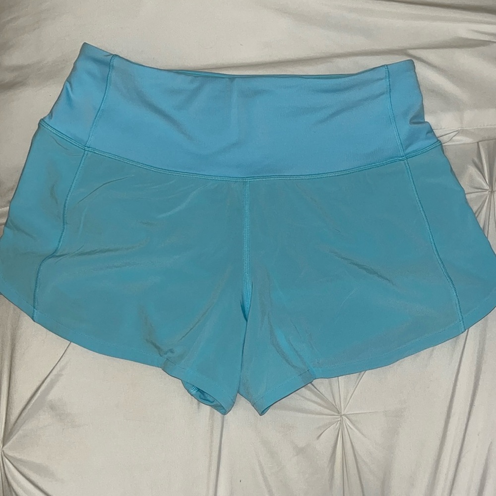 Electric Turquoise Lululemon Speed Up Shorts